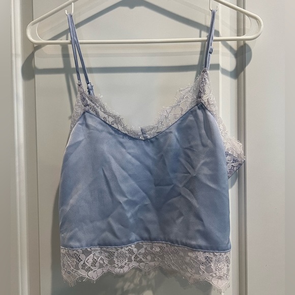 Super down Elegant Blue Lace Camisole M - Picture 1 of 4